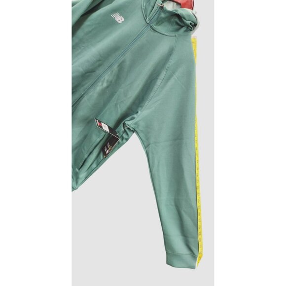 New Balance Mens Full-Zip Green Hoodie XLT NBTAVELHOODY Lightweight Athletic Jac - Picture 7 of 16